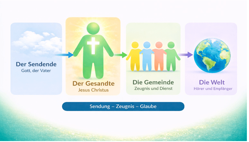 Der Sendende, der Gesandte und der Empfänger